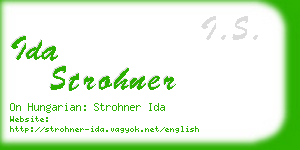 ida strohner business card